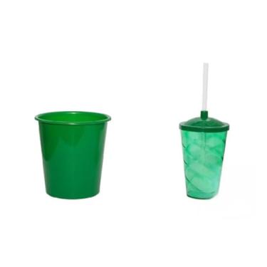 Imagem de 35 Kit Cineminha Balde 1lt + Copo Twister 400ml (Verde Bandeira)