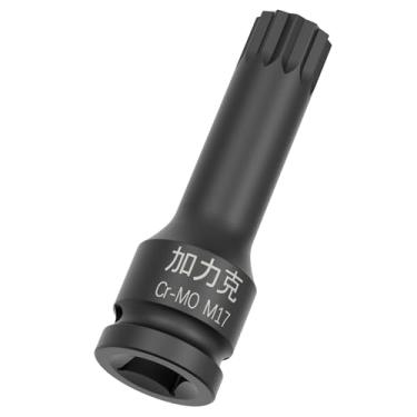 Imagem de Skweawert Chave de 1/5.1 cm M17 (17 mm) XZN Impact Triple Square Spline Bit Socket Metric 7.6 cm Comprimento Cr-Mo Steel Air Drive Alongamento Adaptador de soquete de chave de fenda Use com chaves de