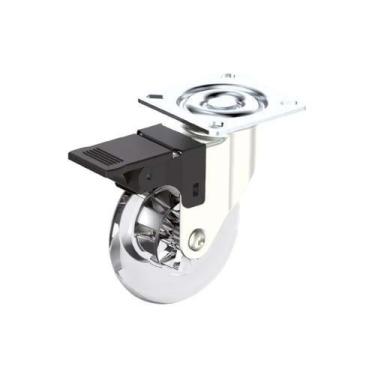 Imagem de Rodízio Gel 75mm Giratório com Freio - Suporta até 55kg - Soprano