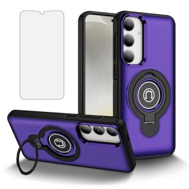 Imagem de Asuwish Capa de celular para Samsung Galaxy S24 Plus/S25 Plus S24+ S25+ 5G com protetor de tela de vidro temperado Slim Ring Holder Cell Cover S24Plus 24S + S 24 24+ S25Plus 25S 25+ SM-S936U Mulheres