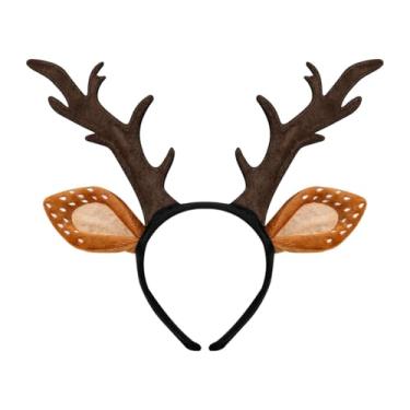 Imagem de APLVFFZH Faixa de cabeça com chifres de veado, orelhas de rena, faixa de cabelo para fantasia