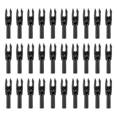 Imagem de PATIKIL Flechas para tiro com arco 4,2 mm, pacote com 30 peças de plástico para inserção de flecha de substituição para caça e tiro arco recurvo, preto