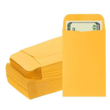 Imagem de PATIKIL Envelope para dinheiro, pacote com 100 envelopes de dinheiro de 8,9 cm x 5,6 cm, sacos para dinheiro, carta de desafio de economia de orçamento, para moedas de presente, cheques, bilhetes