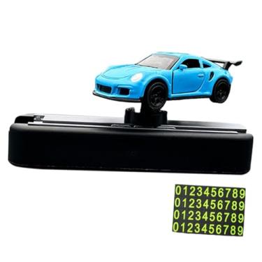 Imagem de simhoa 1/64 Modelo de Carro Brinquedo Console Central Decoração Ornamento Universal Fácil de Instalar com Placa de Cartão de Estacionamento Temporário, Azul