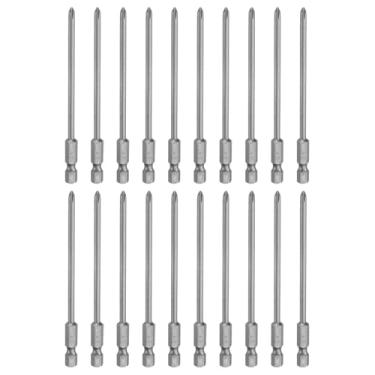 Imagem de HARFINGTON 20 peças de chave de fenda Phillips número 1 PH1 haste sextavada de 1/10.2 cm (100 mm) de comprimento magnético S2 aço industrial broca elétrica cabeça cruzada broca elétrica haste de 0,14