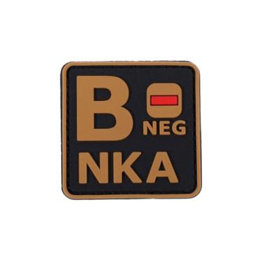 Imagem de Ruoming 1 peça de adesivos táticos de tipo sanguíneo, 5 x 5 cm, PVC 3D, fecho de gancho (marrom B-)