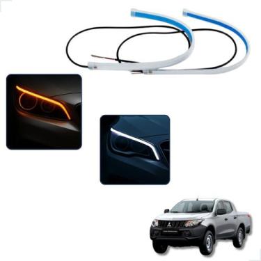Imagem de Kit Fitas Led DRL Farol + Seta 12v 60cm L200 Triton 2004 2005 2006 200