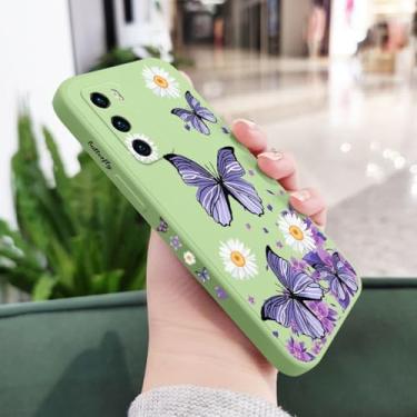 Imagem de Capa de celular com borboletas roxas para Huawei P40 P50 P30 P20 Pro Lite Nova 5t Y7A Mate 40 30 20 Pro Lite, capa de silicone líquido, verde claro 2, para P40 Pro
