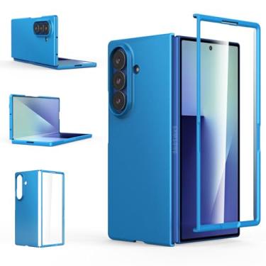 Imagem de Foluu Capa Slim Fit para Samsung Galaxy Z Fold 7, com protetor de tela frontal integrado, capa protetora de PC ultrafina fosca para Samsung Galaxy Z Fold7 5G 2025 (azul)