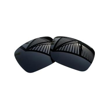Imagem de MYCOURAG Lentes de reposição polarizadas com proteção UV para óculos de sol Oakley Jupiter Sqaured OO9135 - preto sólido polarizado