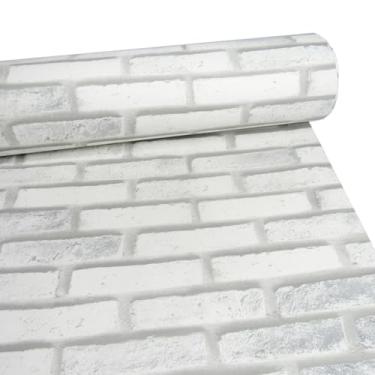 Imagem de Adesivo De Parede Tijolo P/Quarto Sala Lavável Moderno Tijolinho Demolição Branco 3D