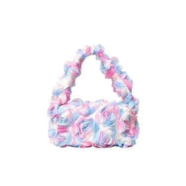 Imagem de Verdusa Bolsas femininas 3D Flower Clutch Rose Evening Purse Top Handle Bags, Multicor, One Size