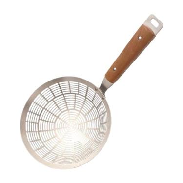 Imagem de YWJLQH Concha de filtro de aço inoxidável com isolamento térmico, versátil e conveniente, colher de escumadeira para massas caseiras, cozinha em restaurantes, Grande