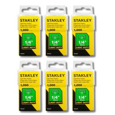 Imagem de 6 Grampos Grampeador 6mm 1/4 Pol Stanley Tapeceiro Marceneiro Pistola 