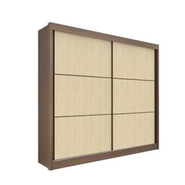 Imagem de Guarda Roupa MDF Cancun 2 Portas de Correr Castanho Linho - D'doro