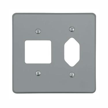 Imagem de Placa 4x4 Cinza Pial 54392 Tomada + 2 Interruptor