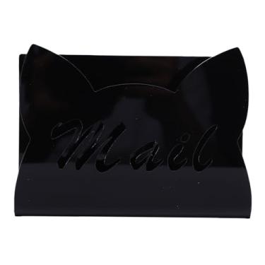 Imagem de TOPINCN Bandeja de Correio de Acrílico, Porta -ouvido de Gato, Organizador de Arquivos de Bancada, Suporte de Pós -armazenamento, Classificador de Envelope de Mesa Vertical Com Almofadas (Preto)