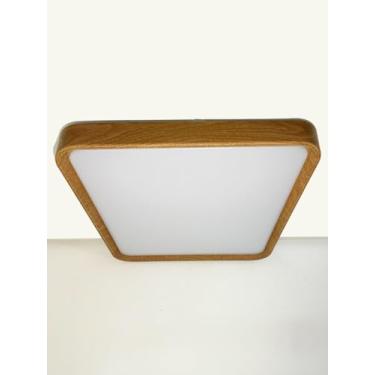 Imagem de Plafon ABS 48W bivolt 3 Temperaturas 50cm Quadrado Madeira Clara