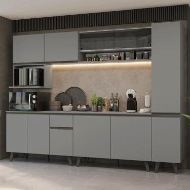 Imagem de Armário de Cozinha Completa 280 cm Cinza Nice Madesa 03