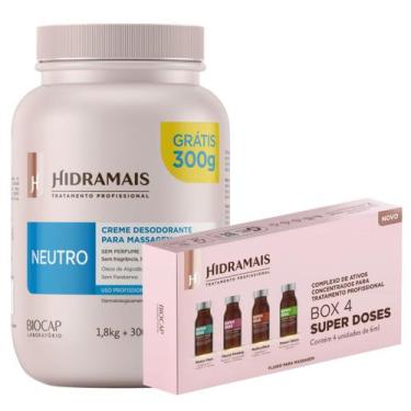 Imagem de Creme De Massagem Neutro 1.8kg + 300g grátis + Box 4 Superdoses Hidram