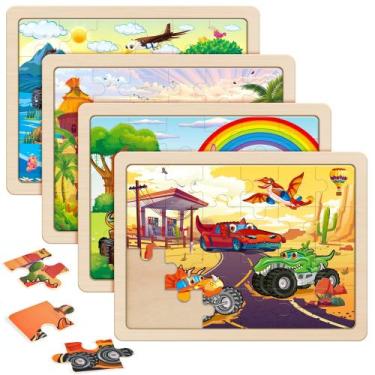 Imagem de Quebra-cabeça de madeira SYNARRY Large Monster Truck 24 peças para cri