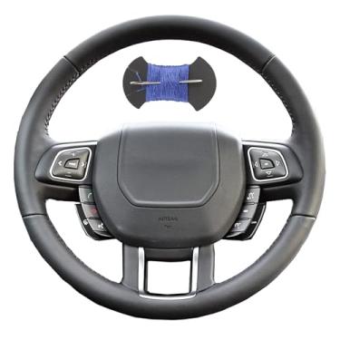 Imagem de Capa de couro para volante de carro, capa de volante com costura adequada para Land Rover Range Rover Evoque 2012 2013 2014 2015 2016 2017 2018, azul