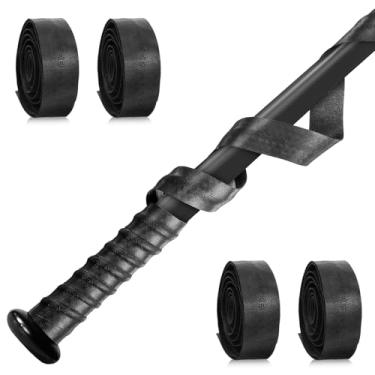 Imagem de MBAIYO 4 peças de fita antiderrapante para tacos, aderência de taco de beisebol com almofada de espuma de 3 mm para beisebol, softball, golfe, tênis, críquete, sensação profissional, fácil instalação