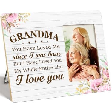 Imagem de OTINGQD Porta-retrato para avó, presentes para avó de netos, presente de Natal, aniversário e dia das mães para avó, presente de madeira I Have Loved You My Whole Life Grandmother