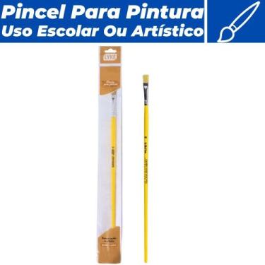 Imagem de Pincel Chato Para Pintura Nº08 Longo Uso Escolar e Artístico - Lyke