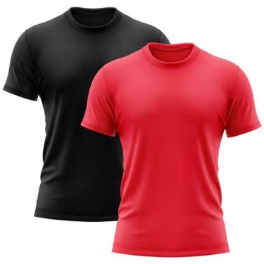 Imagem de Kit 2 Camisetas Masculina Manga Curta Dry Básica Lisa Proteção Solar U