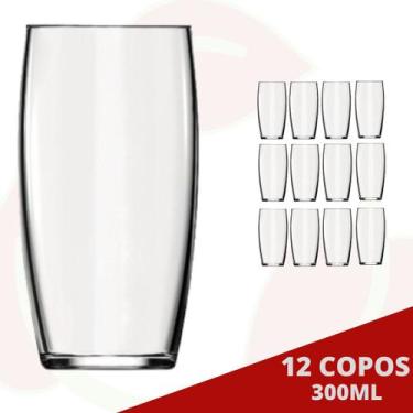 Imagem de Kit com 12 Copos Oca 300ML Transparente Água Suco Drinks - NADIR FIGUE