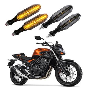 Imagem de KIT 4 Setas Esportiva Pisca de Led Modelo P26 para Moto Honda CB 500F 