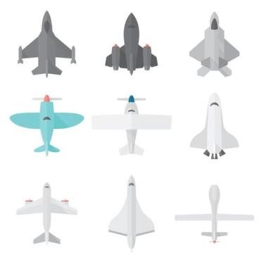 Imagem de Adesivo De Parede Infantil - 30 Aviões - Quarto - Bebê - Menino - Meni