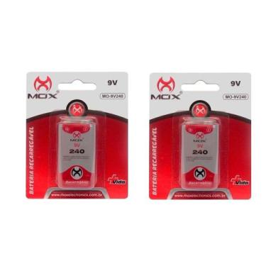 Imagem de Kit com 2 Baterias MOX MO-9V 240mah - PONTO DO NERD