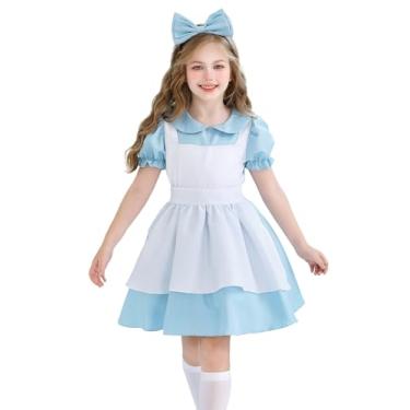 Imagem de Happy Cherry Conjunto de vestidos de princesa de Halloween para meninas, fantasia de festa com avental e faixa de cabeça