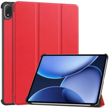 Imagem de Kepuch Custer Capas para OnePlus Pad 3/ OnePlus Pad 2 Pro, Oppo Pad 4 Pro,Couro-PU Bolsas Estojos - Vermelho