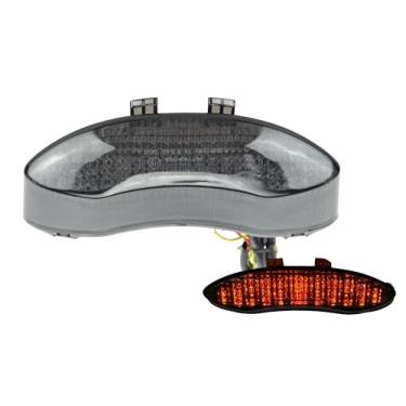Imagem de TOPZONE Adequado para Triumph 2009-2012 Street Triple R; Sprint GT 2011-2012; velocidade tripla 2009-2010; luz traseira de freio com seta integrado (moke, flash LED Style1)