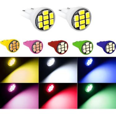 Imagem de 4 Lâmpadas T10 Pingo W5w Iluminação Colorida Veículos 12v, Verde