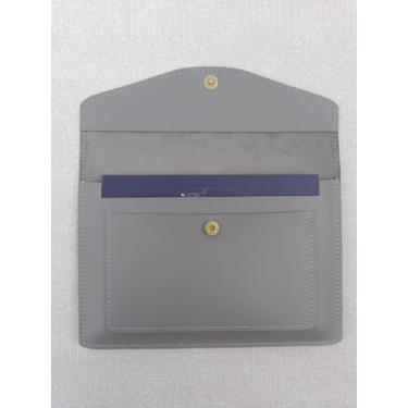 Imagem de Capa para Caderneta de Vacinação, Modelo Espiral e Brochura, com Bolso Externo, Várias Cores (cinza fendi montana)