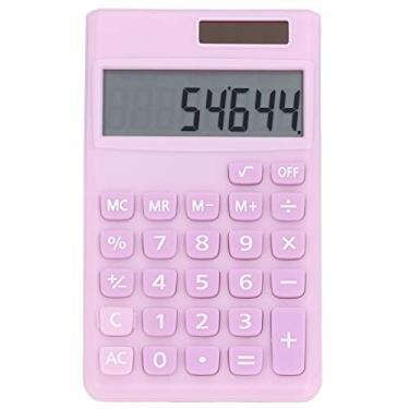 Imagem de TOPINCN Calculadora de Mesa, Calculadora de Exibição LCD Grande de 8 Dígitos, Energia Solar Dupla e de Bolso Portátil de Bateria, de Botão Grande Sensível para (Roxo rosado pálido)