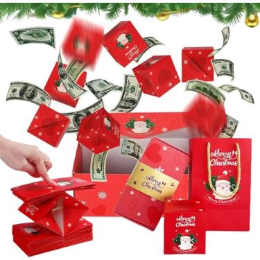 Imagem de Caixas de presente surpresa para dinheiro, caixa de explosão pop-up dobrável 2025 para aniversário, aniversário, dia dos namorados (12 caixas, vermelha)