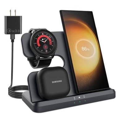 Imagem de Carregador sem fio OVISBA 3 em 1 para Samsung S23 Ultra Black - OVISBA