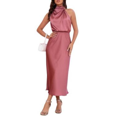 Imagem de Vestido formal elegante de cetim de verão LUNAMODA 2025 para mulheres