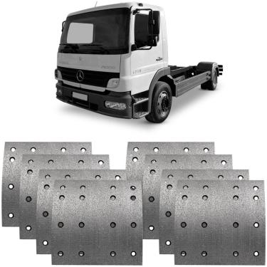 Imagem de Lona Freio 1718 Atego Atron Ls1634 Dianteira Traseira Mb-184