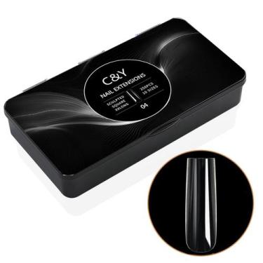 Imagem de Pontas de unhas postiças esculpidas em ciclismo, quadradas, compridas,