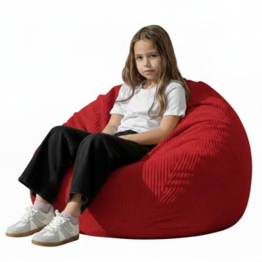 Imagem de Capa para pufe de armazenamento de animais de pelúcia (sem enchimento), cadeira de veludo cotelê infantil para adolescentes e adultos, organizador de armazenamento de brinquedos, sofá confortável para