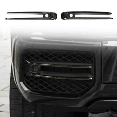 Imagem de FINMOKAL Farol de neblina frontal de fibra de carbono real, acabamento da tampa da grade da saída de ar compatível com Benz G-Class W464 G63 AMG 2019-2023