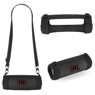 Imagem de KECHICHENGYUN Capa protetora de silicone para JBL Flip 7 - Proteja seu amado alto-falante da melhor maneira com nossa requintada capa protetora de silicone (preto)