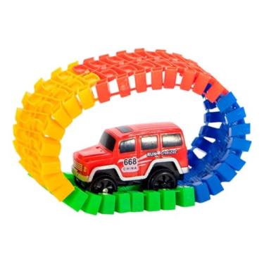 Imagem de Carrinho com Pista Flexível e Modular - Trilha Maluca para Montar, Brinquedo Infantil Personalizável com Encaixe Rápido