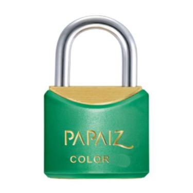 Imagem de Cadeado Latão Termo Plástico Cromado 25 Verde - 0102250 - PAPAIZ